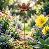 Rusten Blomsterhavepæl Jernblomst Gårdkunstpæl Udendørs Blomsterdekoration til Baghave Græsplæne Plantekasse Blomsterbed