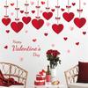 Valentine's Day Decorative Heart Wall Sticker, Wall Decal, Festive Window Decal, For Parties, Red Color, Love,