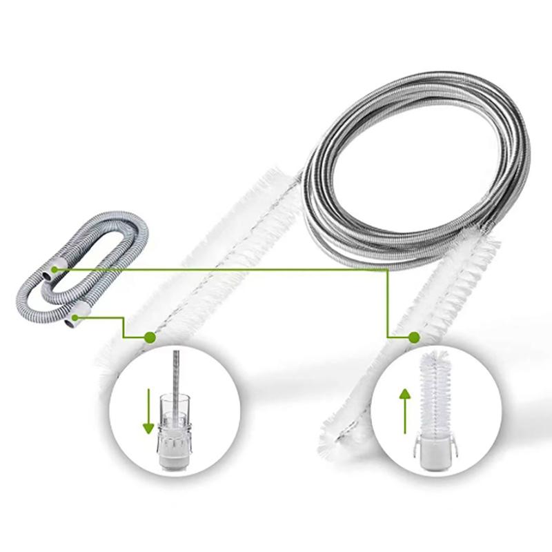 Čisticí kartáč na CPAP pro masku a hadici CPAP příslušenství Vhodný pro standardní délku hadice 2 m Dvojité kartáčové hlavy