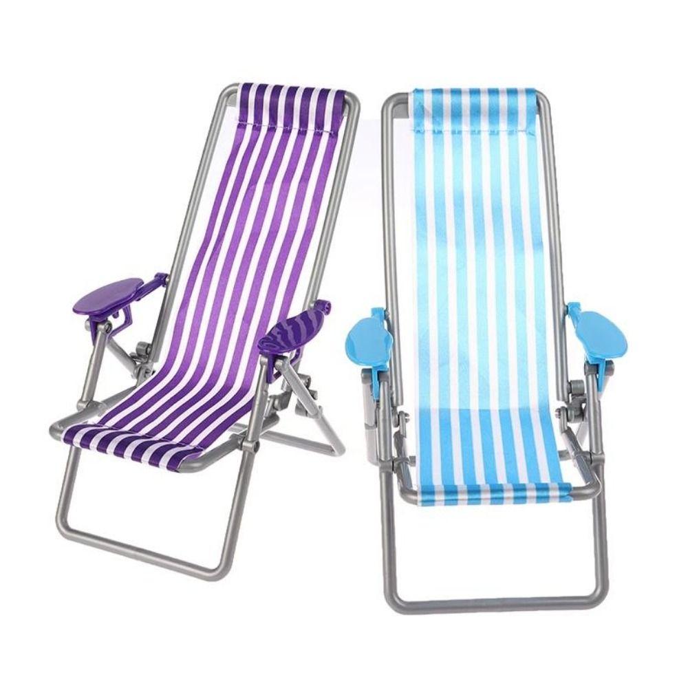 4 Colors Foldable Beach Chair Model Mini Dolls House Furniture Decoration  Outdoor Dollhouse