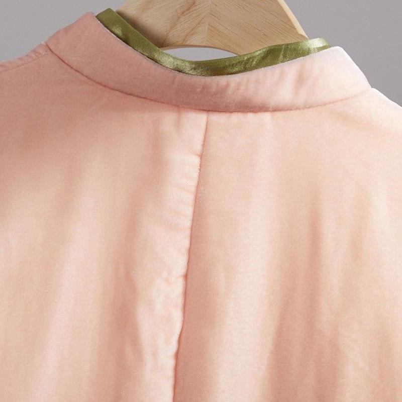 Jacket Thickened Retro Style Buckle Improved Tang Suit Standing Jacket Winter