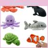 Finger Animal Marine Plush Toy Cartoon Stuffed Doll Room Decoration Gift Kids