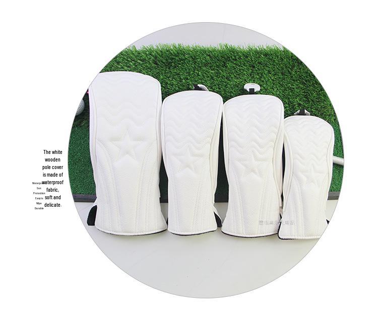 Wasserdichtes PU-Golfschlägerhauben-Set für Hölzer mit Sternenmuster (1/3/5/UT) - Erhältlich in 2 Farben.
