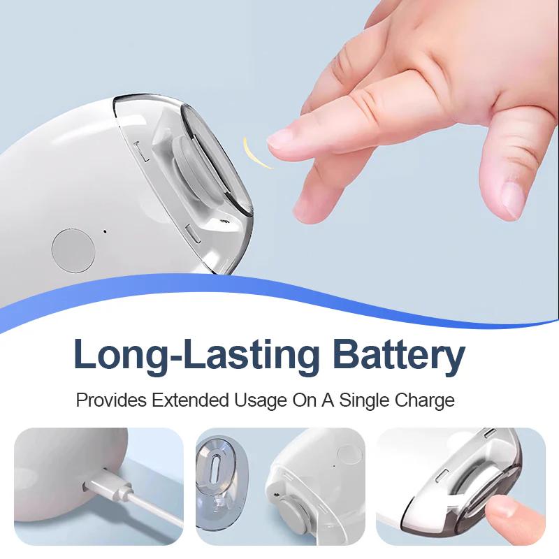 Electric Nail Clipper Grinding and Polishing with Light Automatic Nail Trimmer Rechargeable Nail Cutter Manicure for Baby Adult
