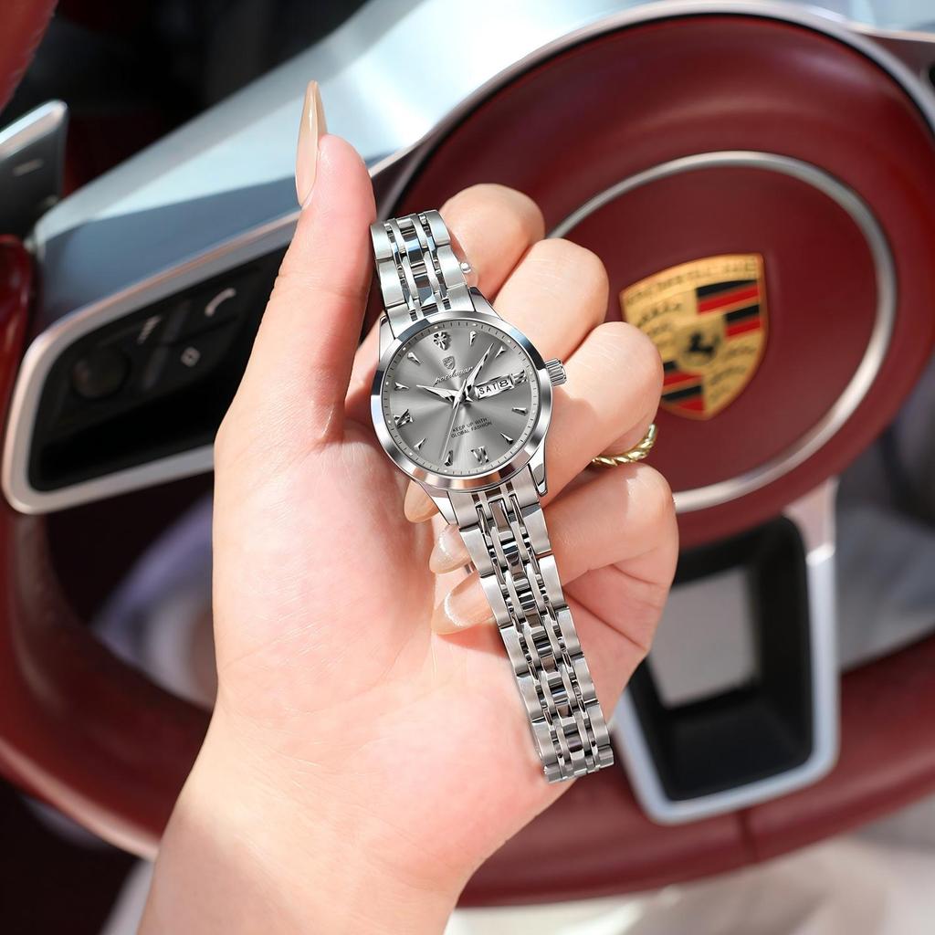 504 Luxury Alloy Case Stainless Steel Strap Waterproof Luminous Lady Watch
