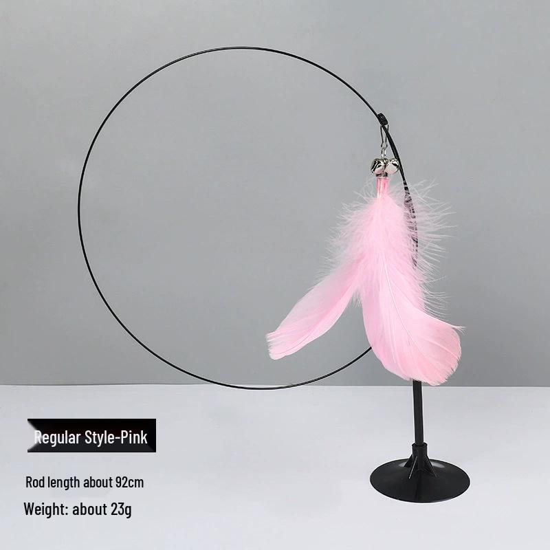 Linen Mouse Cat Teaser Wand with Bell - Boredom Relief Toy for Cats