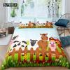 Cute Pig Duvet Cover Kawaii Pig Bedding Set Polyester Pigs Floral Comforter Cover Twin King For Teen Boy Girl Gift Room Decor
