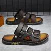 Fashion CYYTL Mens Slippers Casual Shoes Beach Summer Sandals Outdoor Slides Leather Walking Comfort Luxury Designer Fashion Lightweight