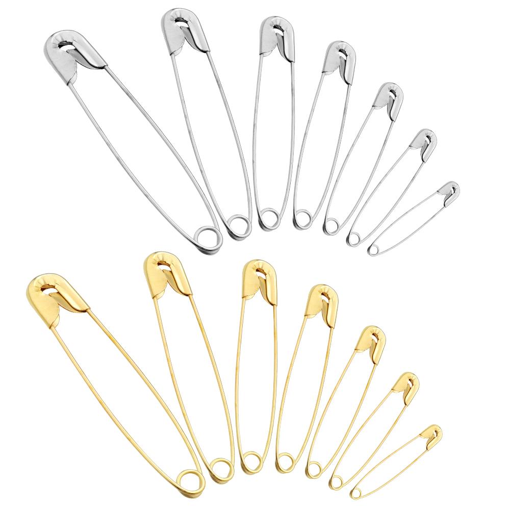 50-200pcs/lot 18/22/26/32/38/45/55mm Safety Pins Metal Clothing Fastening Clip Pin Needles For DIY Crafts Sewing Accessories