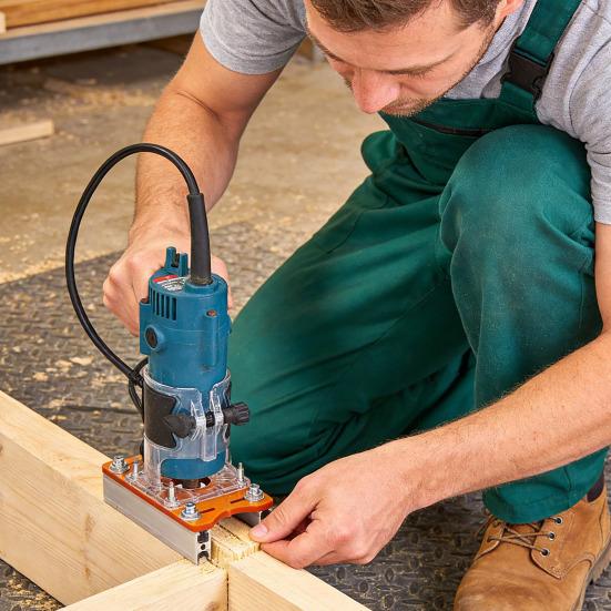 Wood Trimmer Router Base 65mm Inner Diameter Aluminum Alloy 2 in 1 Wood Palm Router Base Grooving Curve Cutting Woodworking Tool