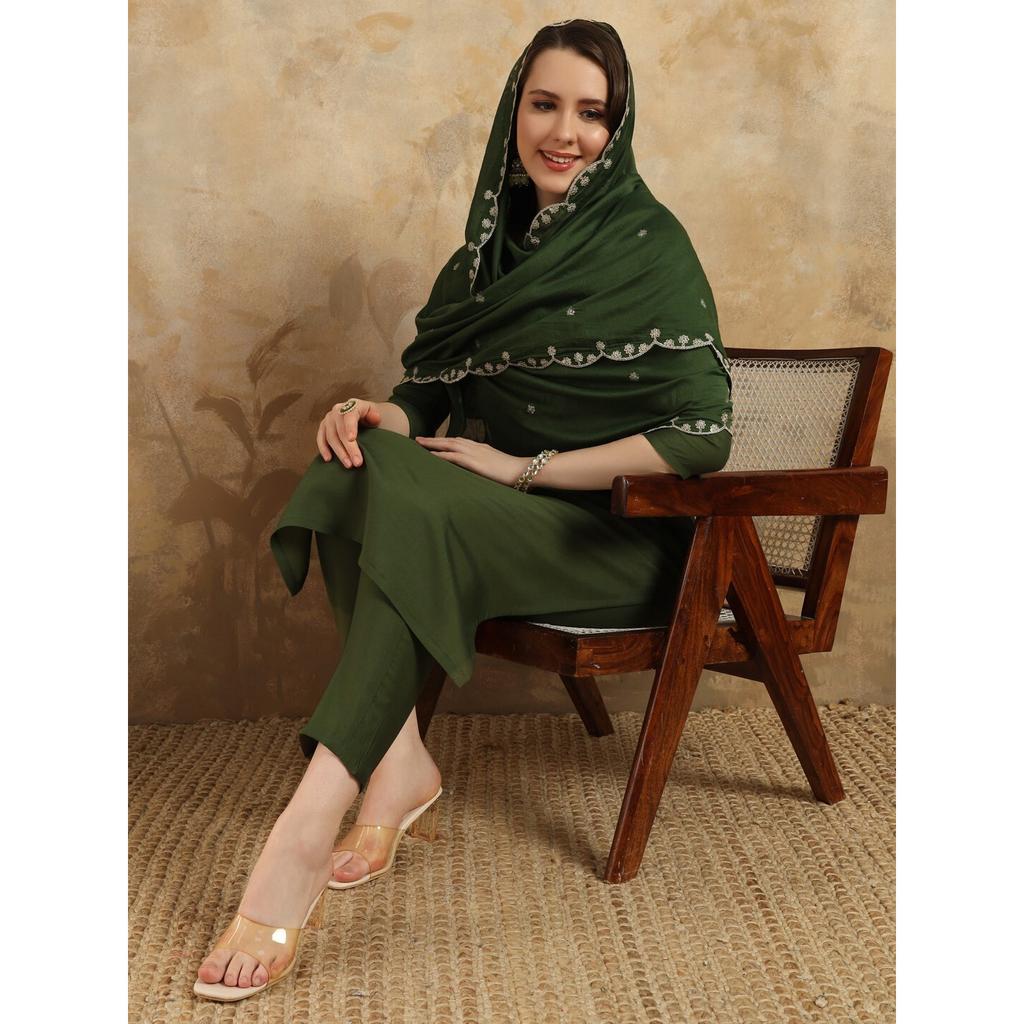 Indian Bollywood Kurti Pant Dupatta Set Women Designer Party Wear Salwar Suit VF-3013