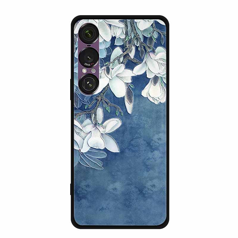 3D Emboss Case For Sony Xperia 1 VII 5G Case Flowers TPU Soft Silicone Back Cover For Sony Xperia 1 VII 2025 Phone Case XQ-FS54