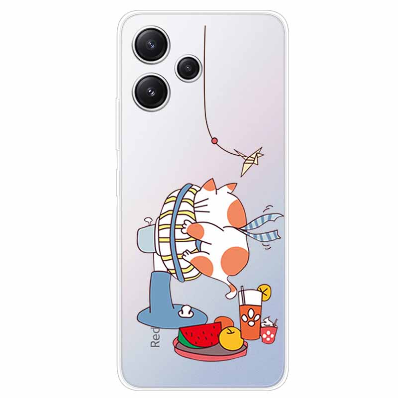 For Xiaomi Redmi 12 Case Flowers Clear TPU Silicon Funda Capa On for Redmi 12 4G / Redmi12 5G Soft Covers Transparent Coque Bags