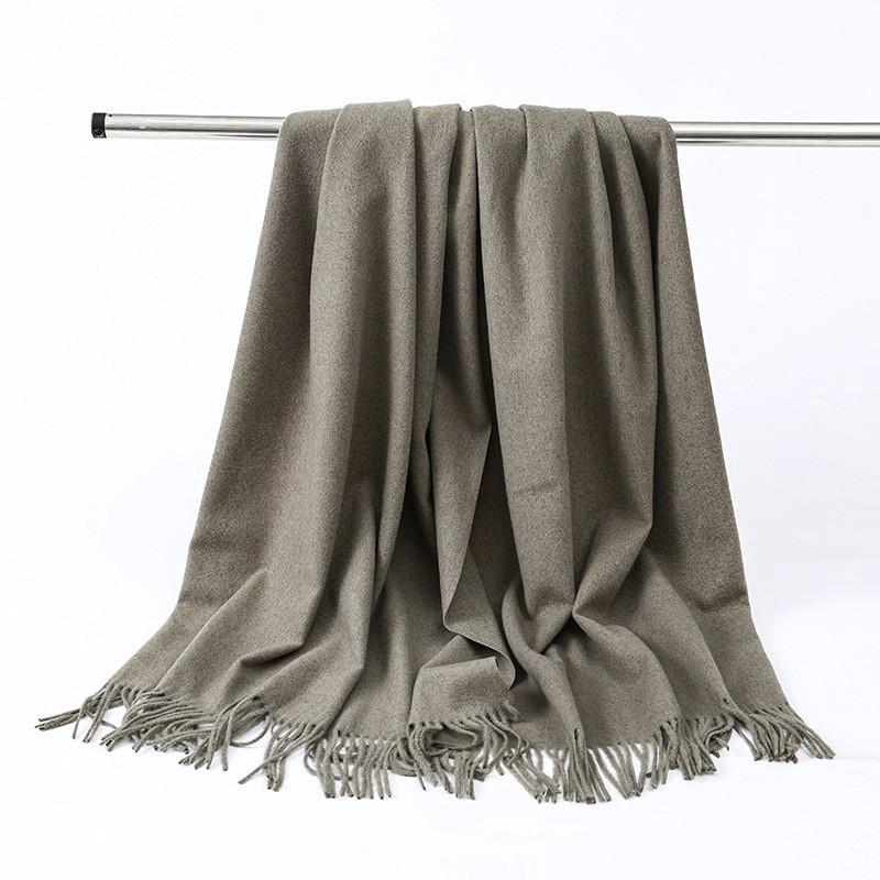 Women's Thick Wool Cashmere Scarf, Autumn/Winter Versatile Unisex Solid Color Shawl, Faux Cashmere, New Thickened Design