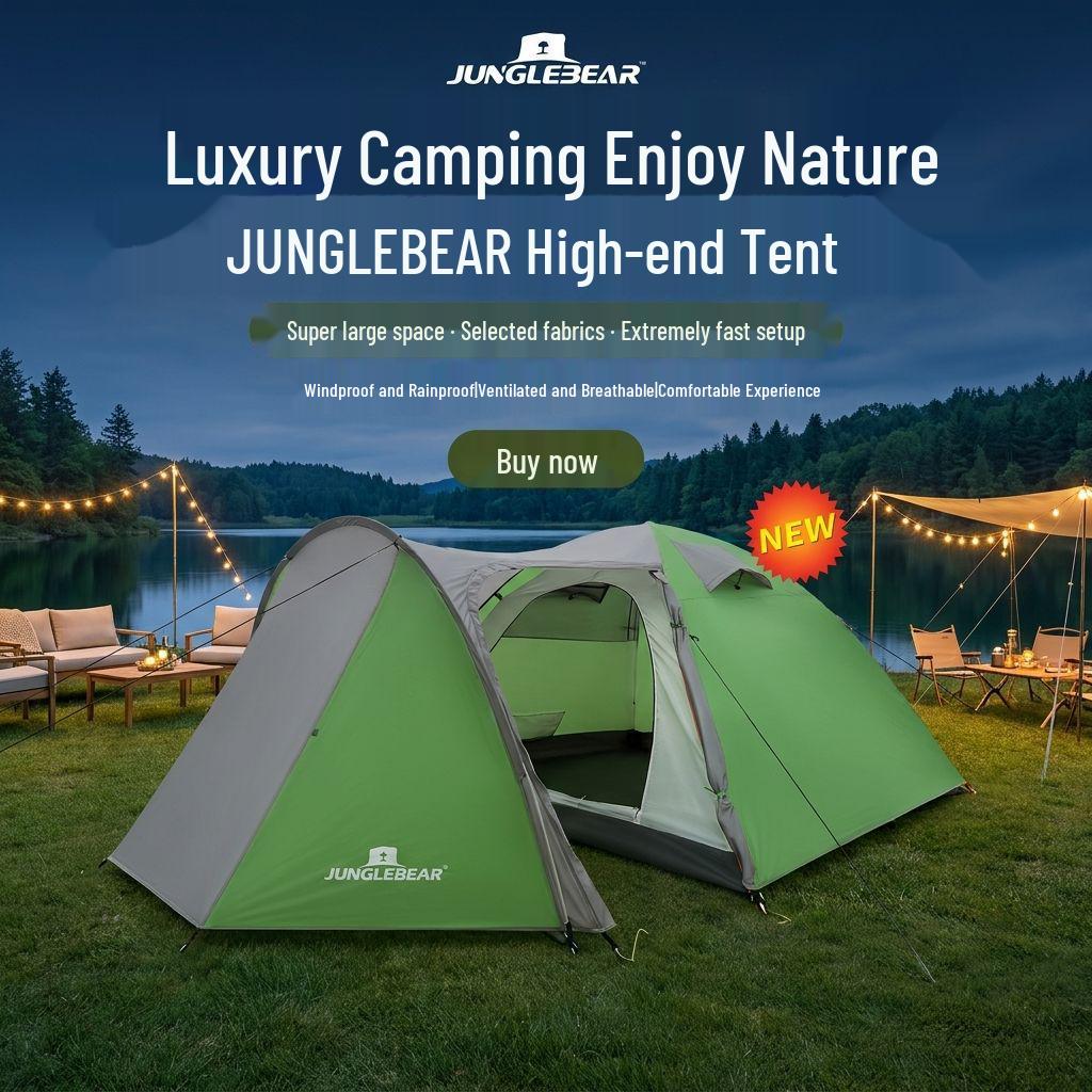 Lightweight Double Layer Waterproof 2-Person Camping Tent - Rain & Sunproof