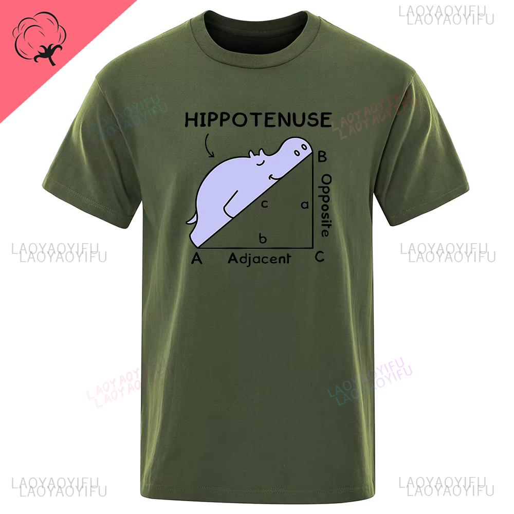 Hippotenuse Opposite Adjacent Funny Printed Men Women Printed TShirts Trigonometric Functions Cotton Short Sleeve Streetwear Tee