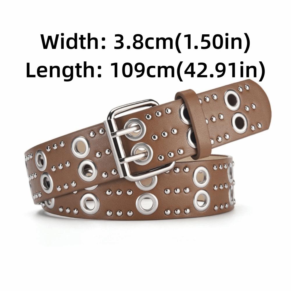 Dual Pin Buckle Business Waist Belt Luxury Design Punk Waistband  Paired with Skirts Jeans