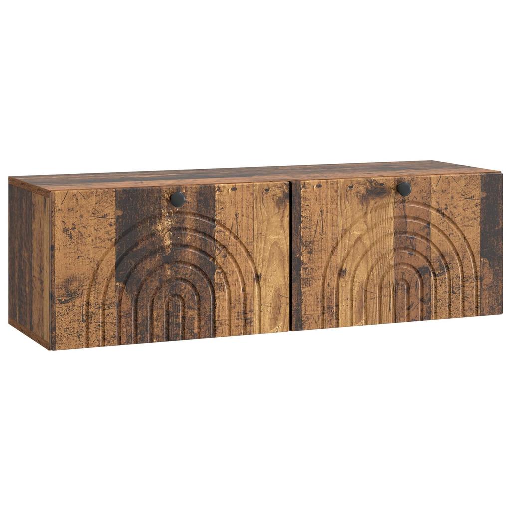 Wall Mounted TV Cabinet Reclaimed Wood Look 98 x 31 x 30 cm Particleboard