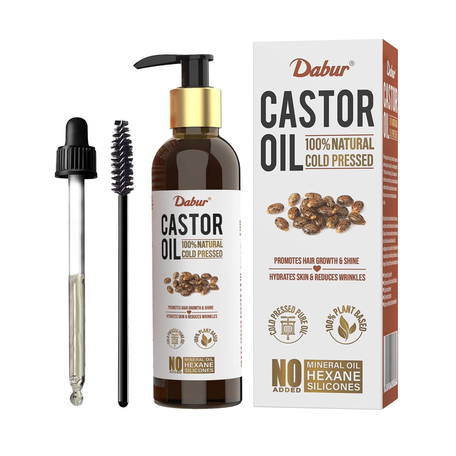 

Dabur Castor Oil 200ml | 100% Natural Cold Pressed Oil For Hair Growth, Skin Hydration, Wrinkle Reduction & Nail Strengthening