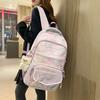 High School Students Lightweight Schoolbag Color Block Large Capacity Backpack