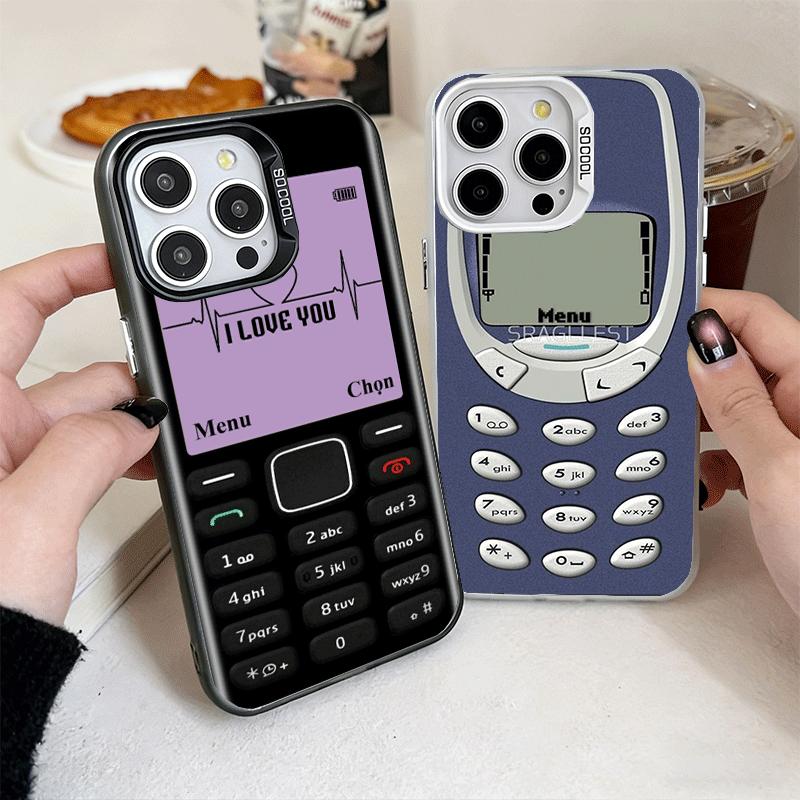 Funny Retro Callphone Soft Phone Case for iPhone 15 16 17 Pro Max 17Air 16E 14 Plus 13 12 Mini Shockproof Cover Back Shell