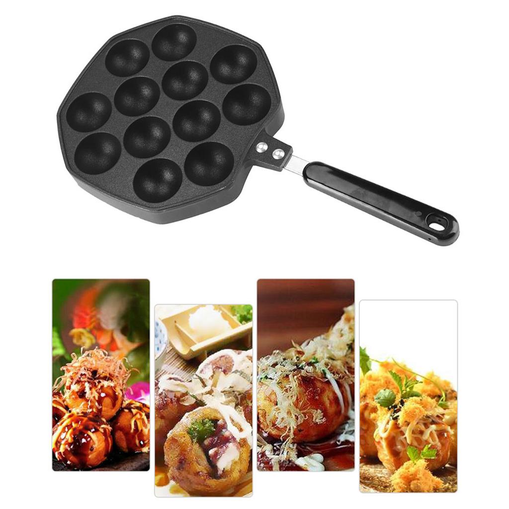 12 Cavities Aluminum NOn Stick Takoyaki Grill Pan Plate Octopus Ball Pancake Maker Baking Mold Baking Mold Grill Pan Pancake Pan