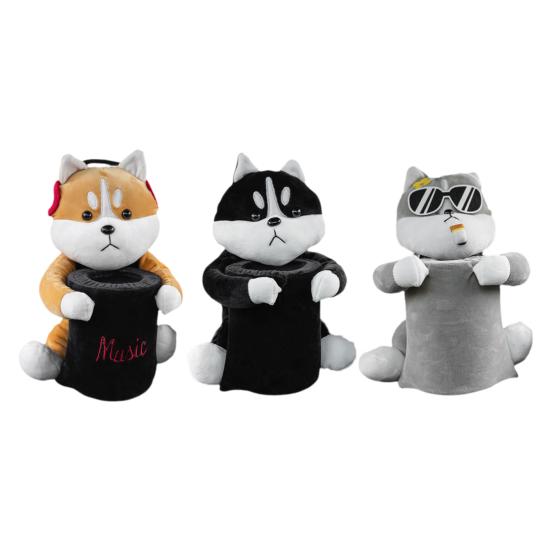 Cartoon Dog Car Trash Can with Storage Compartment Large-Capacity Multifunctional Creative Animal Tissue Box Decorative Organizer
