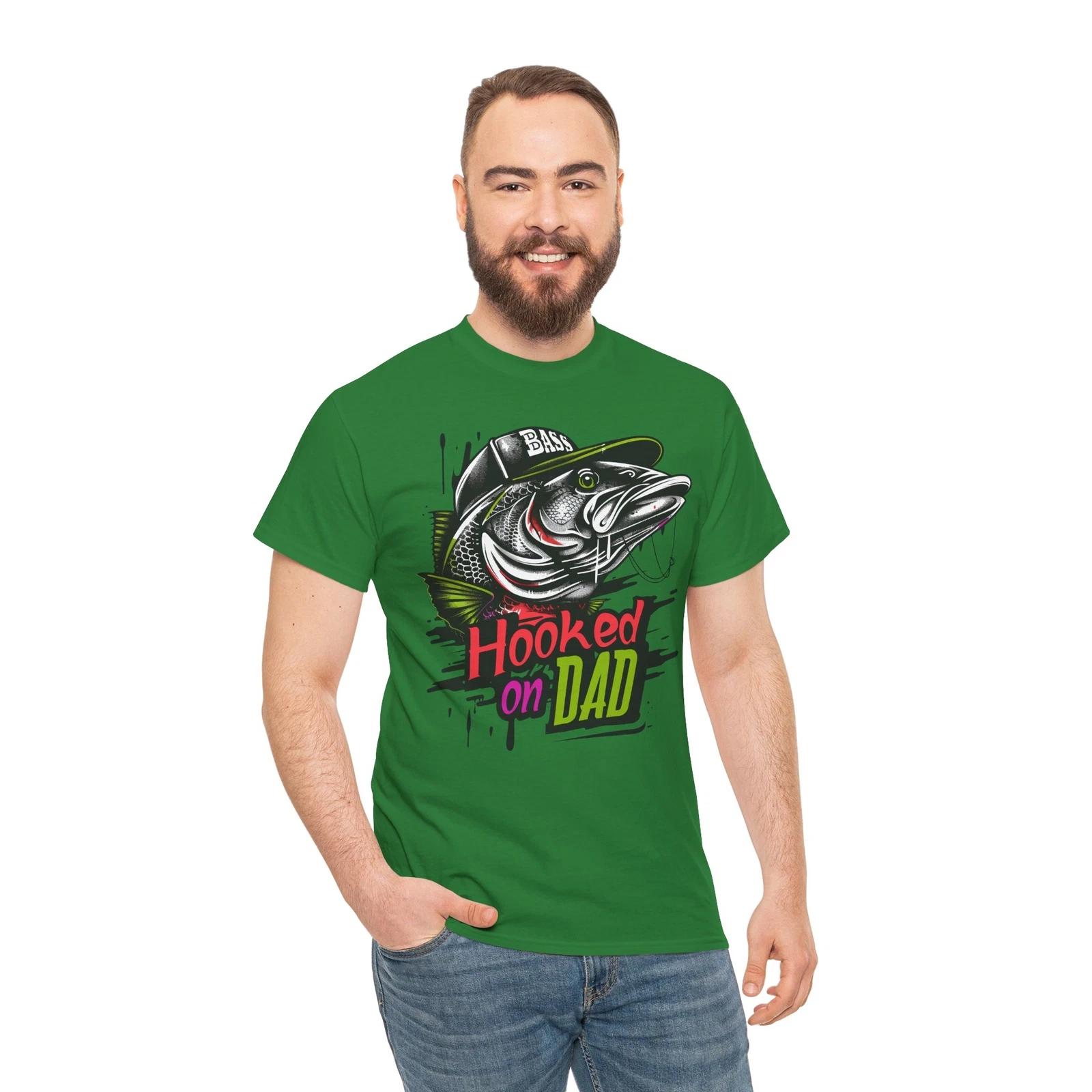 Hooked On Dad Fisherman’s Life T-Shirt - Cool Fishing Tee for Reel Addicts 3XL