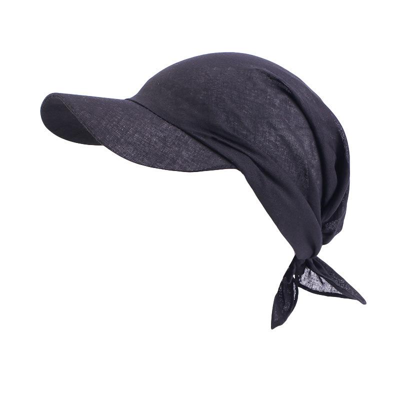 Sport Hat UV Protection Sun hats Square Visor Hat Windproof Women Baseball Cap Outdoor Sports Solid Color Headscarf Beach Hat