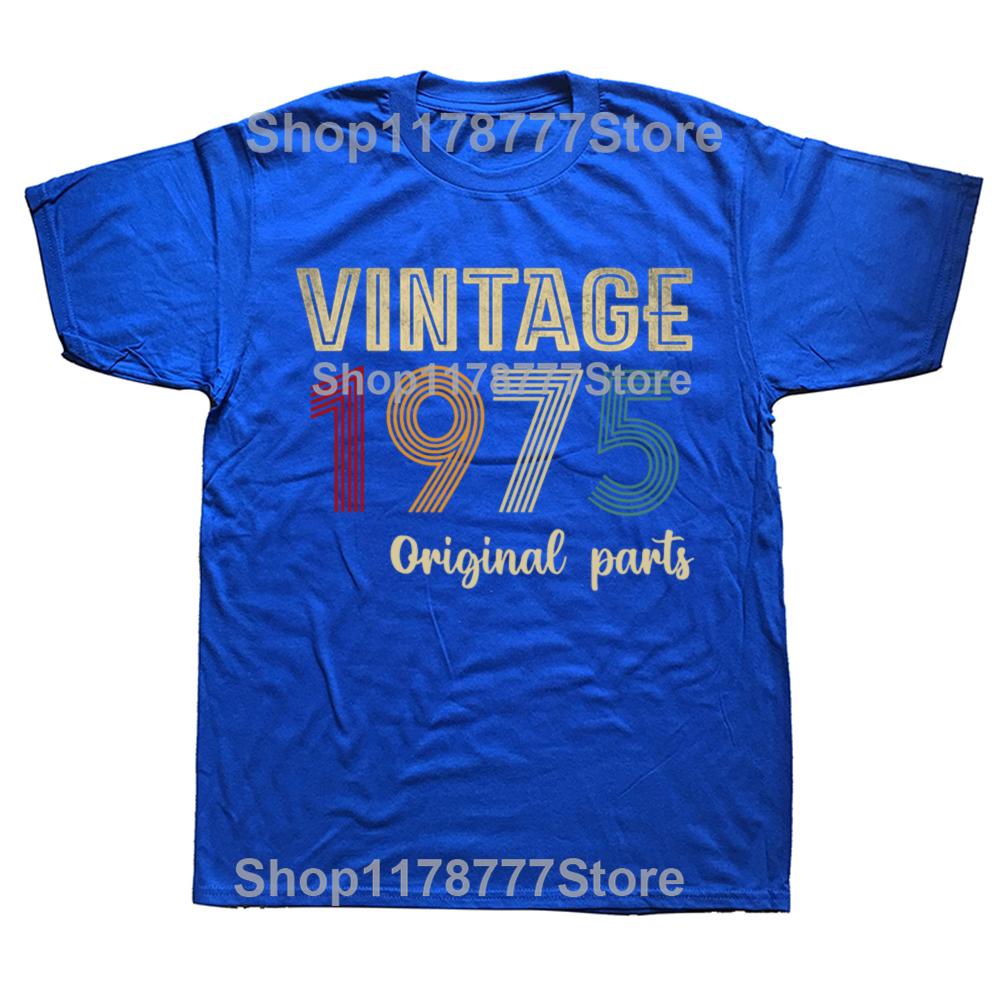 Retro Vintage 1975 Original Parts 50 Years Old Birthday T Shirts Cotton Streetwear Gifts Men Fashion Casual Oversized T Shirt