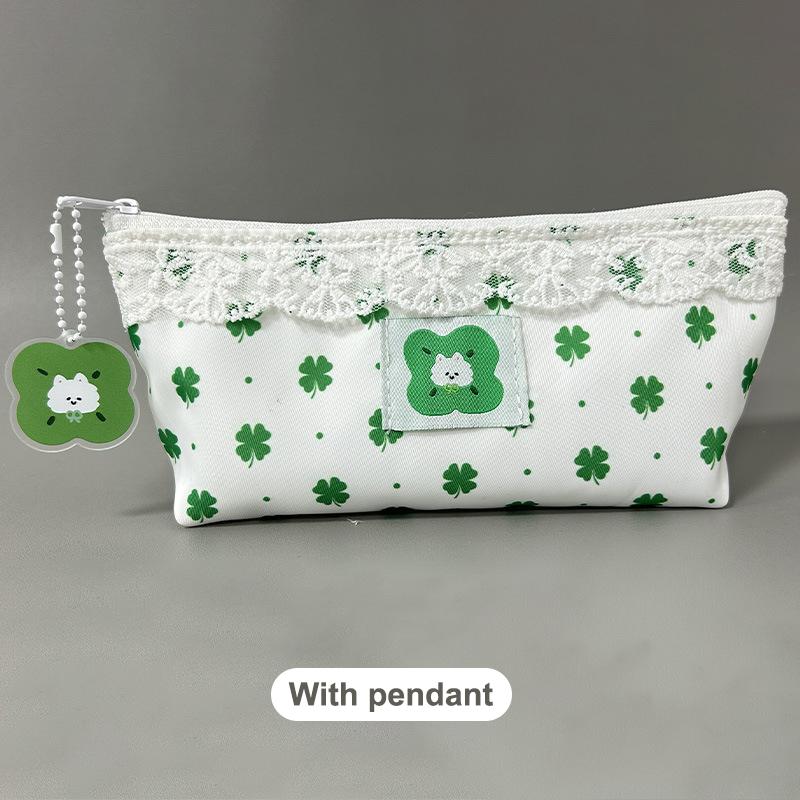 High Quality Sweet Lace Floral Design Pen Bag Large Capacity Multifunctional Stationery Bag Pencil Case Students Supplies