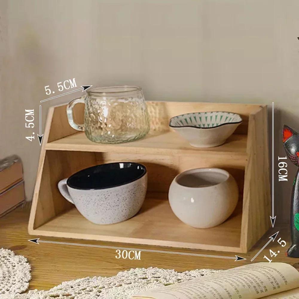 2 Layers Vintage Storage Holder Desktop Dustproof Trinket Perfume Drawer Storage Rack Multifunctional Dressing Table Organizer