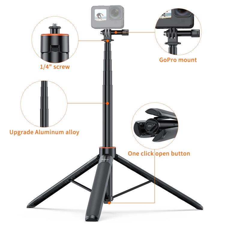 PULUZ 1.4m Action Camera Selfie Stick Tripod Vlog Live Streaming Holder