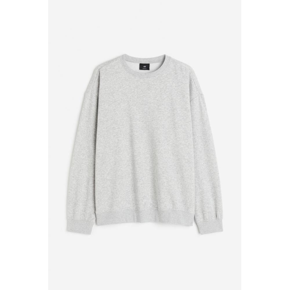 H M Loose Fit sweatsHirt 2 Piece Set ligHt Grey Melange Black