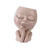 Face Planter Pots Head Planter Face Flower Pot Head Planter for Indoor Outdoor Plants with Drainage Hole Closed Eyes