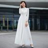 White Flowing Chiffon Beach Dress with Large Hem Skirt - Summer Long Style for Women