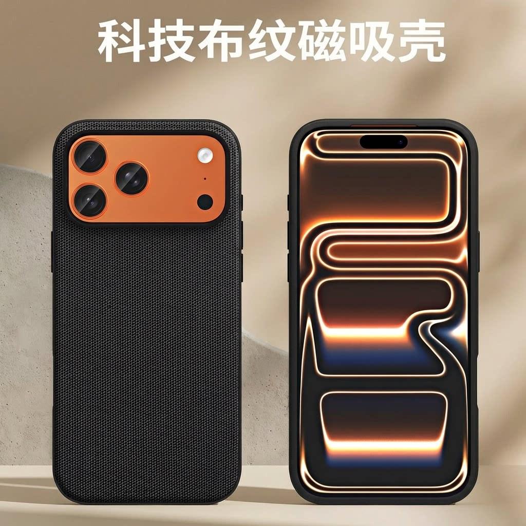 Applicable iPhone Apple 17promax Mobile Phone Case Advanced Sense Woven Pattern 17pro Magnetic Attraction Light Heat Dissipation 17