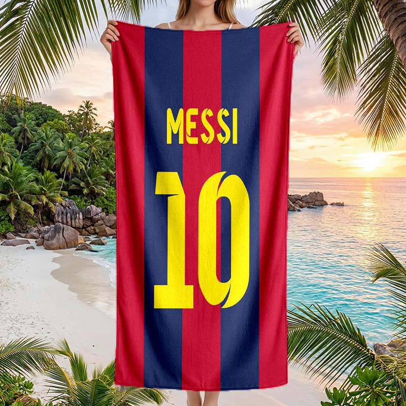 Lionel Messi Strandtuch Weiches Mikrofaser-Sommertuch Schnelltrocknendes Saugfähiges Handtuch für Strand, Schwimmbad, Reisen