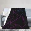 Super Soft Flannel Throw Blanket with Glowing Geometric Shapes for Kids Airplane Travel Blanket for Girls and Boys Dark Sofa Bed