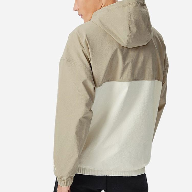 Li-Ning Loose Fit Color Block Half Zip Hooded Jacket Men Jackets Off-White AFDS203-2