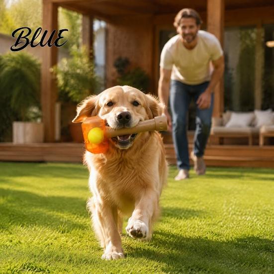 Outdoor Training Toys 2Pcs Squeaky Hammer Dog with Tennis Ball Inside, Interactive Fetch Toys, Inside Toy Rubber Chew for Medium Large Dogs