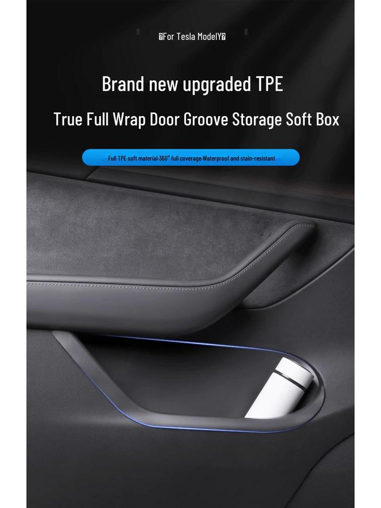 Tesla Model 3/Y Door Slot Storage Box with Velvet Protection - New Version by Maodouya.