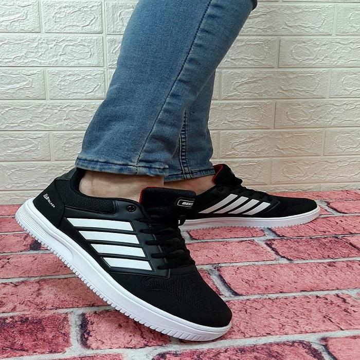 Bestof 074 Black Sneaker Flat Sole Lightweight Comfortable Sports Couple Shoes