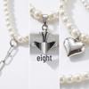 Cross Heart Faux Pearl Multi-layer Necklace - Y2K Style