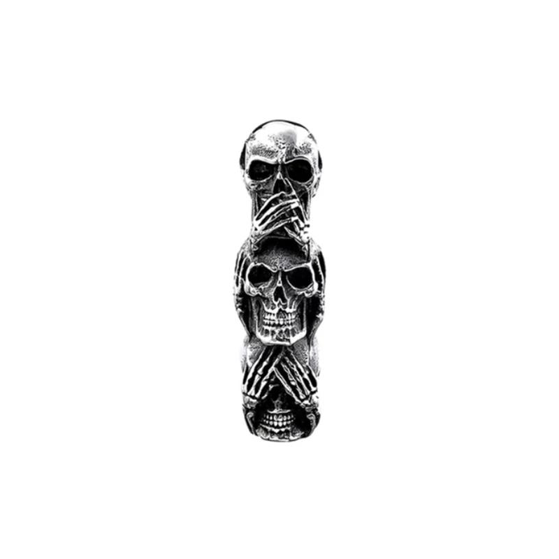 Vintage Design Skull Pendant Chain Punk Hip Hop Skeleton Necklace for Men Biker Amulet Stainless Steel Jewelry Gift