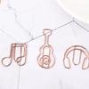 10pcs Music Note-shaped Paper Clips, Rose Gold Paper Clips, Decorative Bookmarks, Office Stationery, Cute Clips.