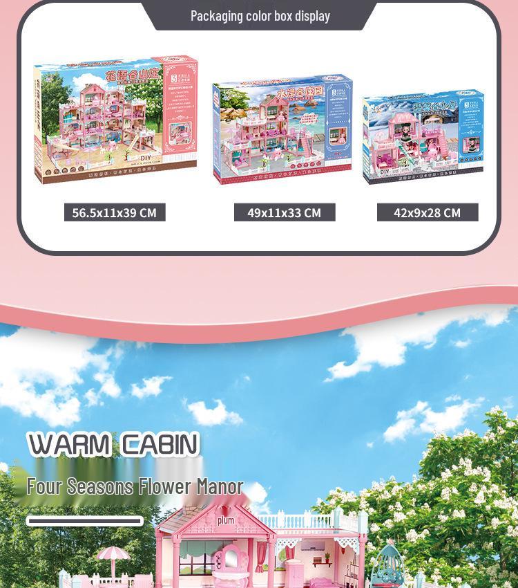 Children's Dreamy Princess Castle DIY Playhouse Building Set Gift Box