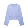 Fashion Style 2024 Fall and Winter New Women's Ribbed Wide Sleeve round Neck Long Sleeves Plain Stitch Knitwear 5536133