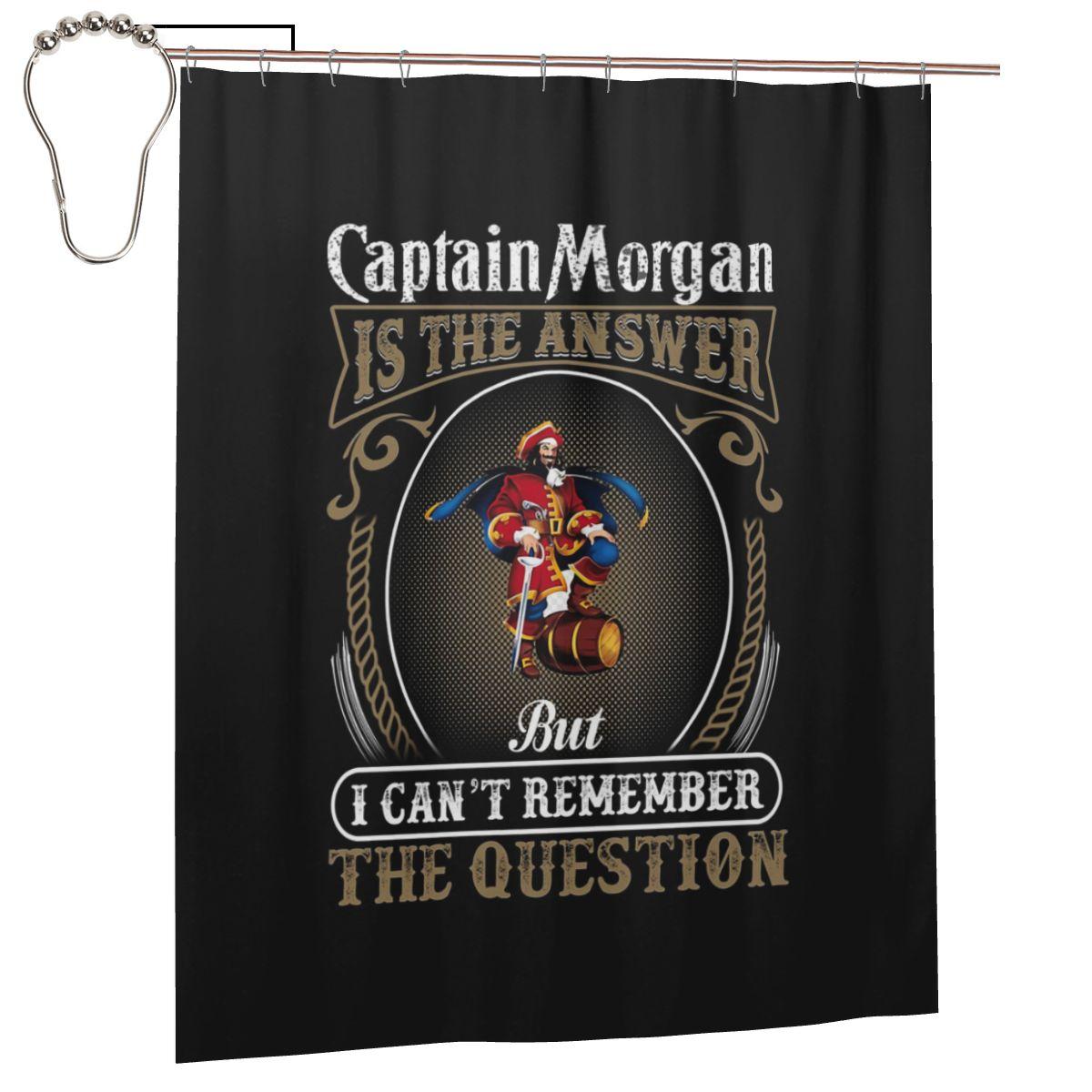 

Captain Morgan Shower Curtain Bathroom Polyester Waterproof Bath Curtains With Hooks W60H190(CM)-1 Pcs