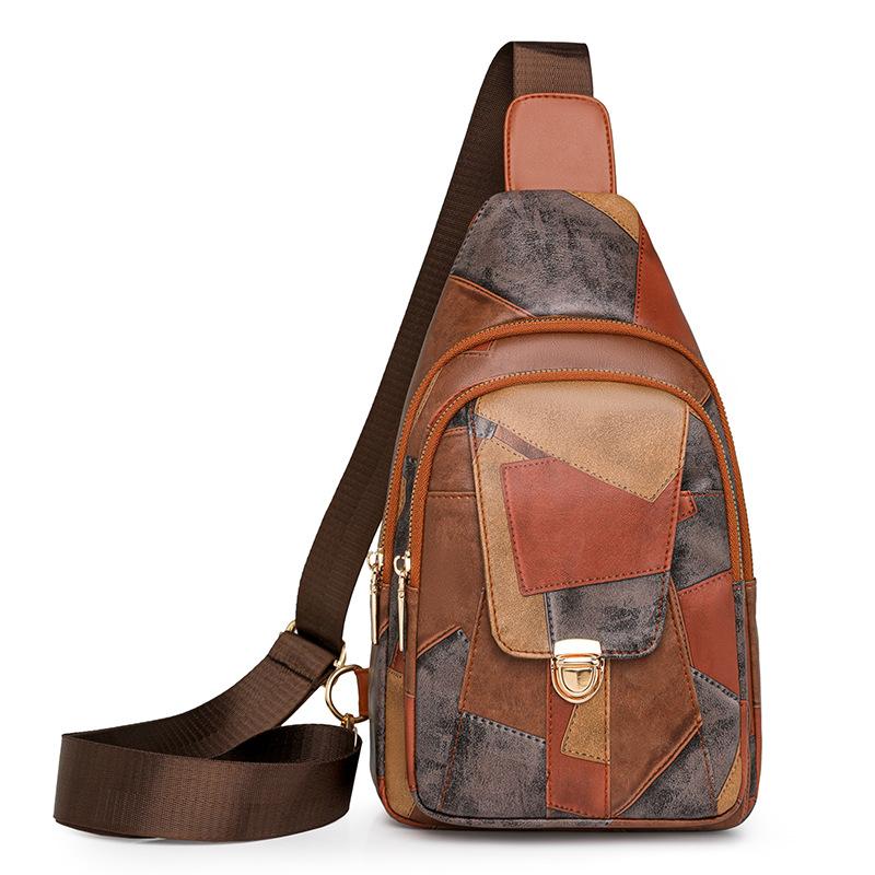 Genți mici de tip Sling pentru femei, genți crossbody din piele PU, rucsac cu buzunare multiple, rucsac cu curea reglabilă pentru chitară, borsetă, geantă de piept pentru femei